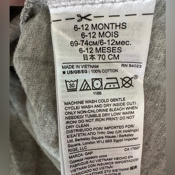 🦉EUC Baby Gap girls long sleeved shirt gray 6-12 mo baby owl - Picture 6 of 6